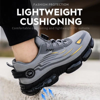 New Rotating Button Safety Shoes Anti-smash Anti-puncture Work Shoes